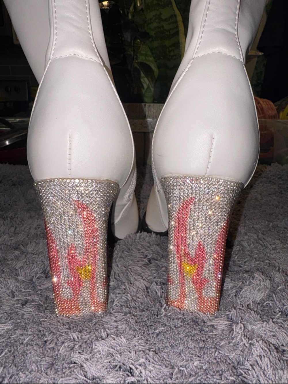 Nasty Gal Flame Diamante Heel Ankle Boots - Picture 3 of 11